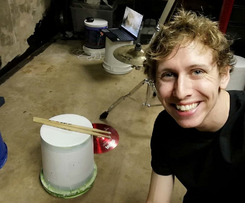 Man Plays Fast Paced Song Using Just One Bucket