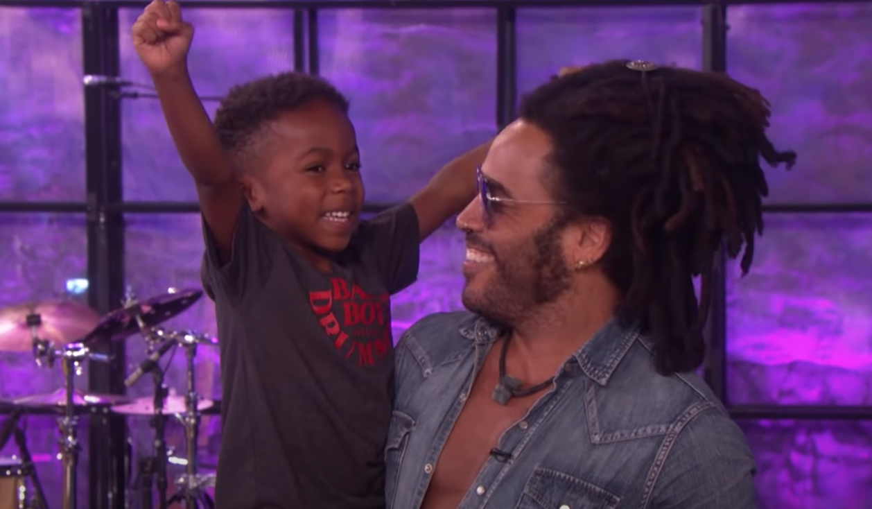 Amazing kid drummer goes on Ellen to play Lenny Kravitz cover then Kravitz comes out