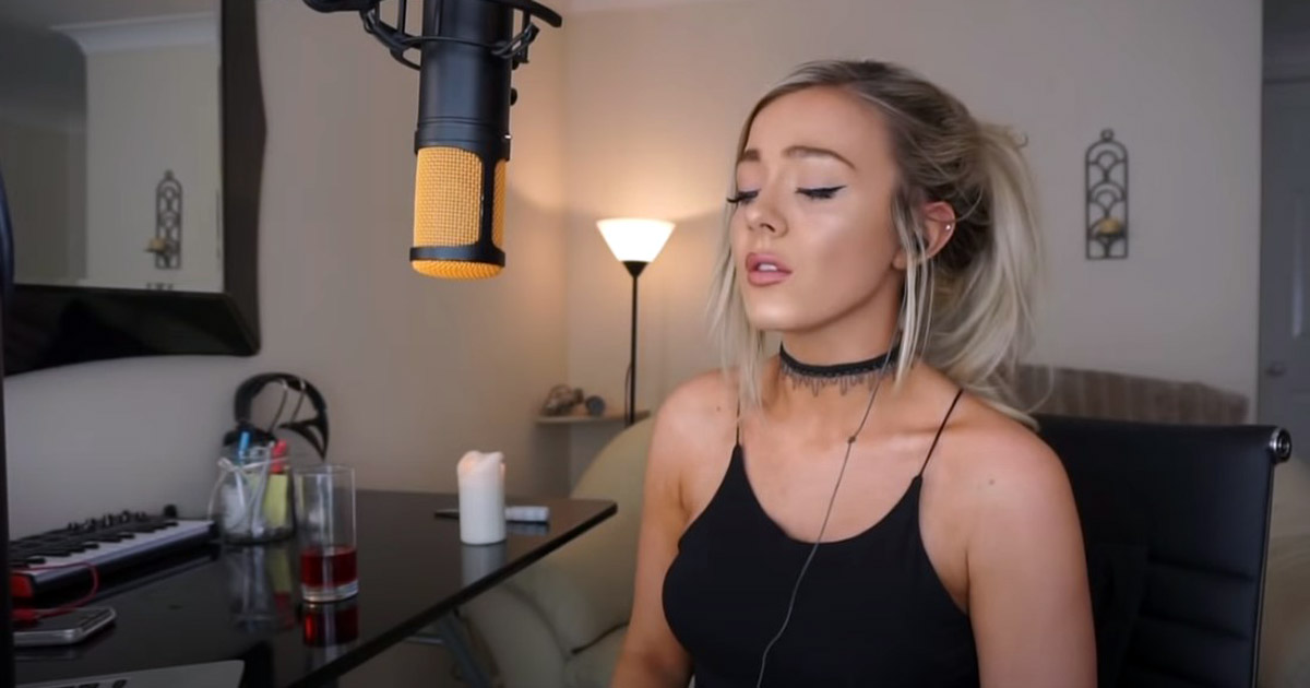 Performer Samantha Harvey does incredibly emotional cover of Ed Sheeran