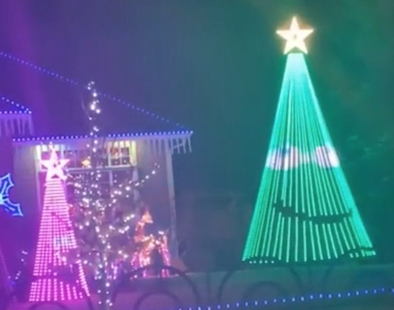 Christmas light display gives neighbors something to laugh about when