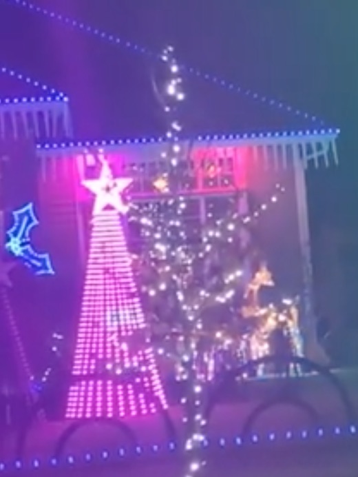 Christmas light display gives neighbors something to laugh about when