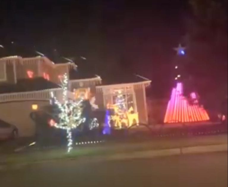 Christmas light display gives neighbors something to laugh about when