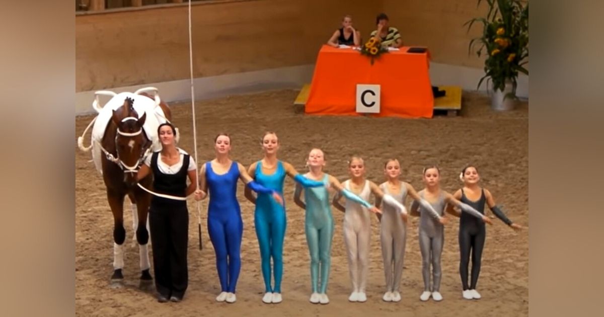 Talented young gymnasts use horse to deliver incredible routine